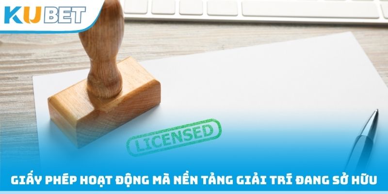 Giấy phép hoạt động mà nền tảng giải trí đang sở hữu
